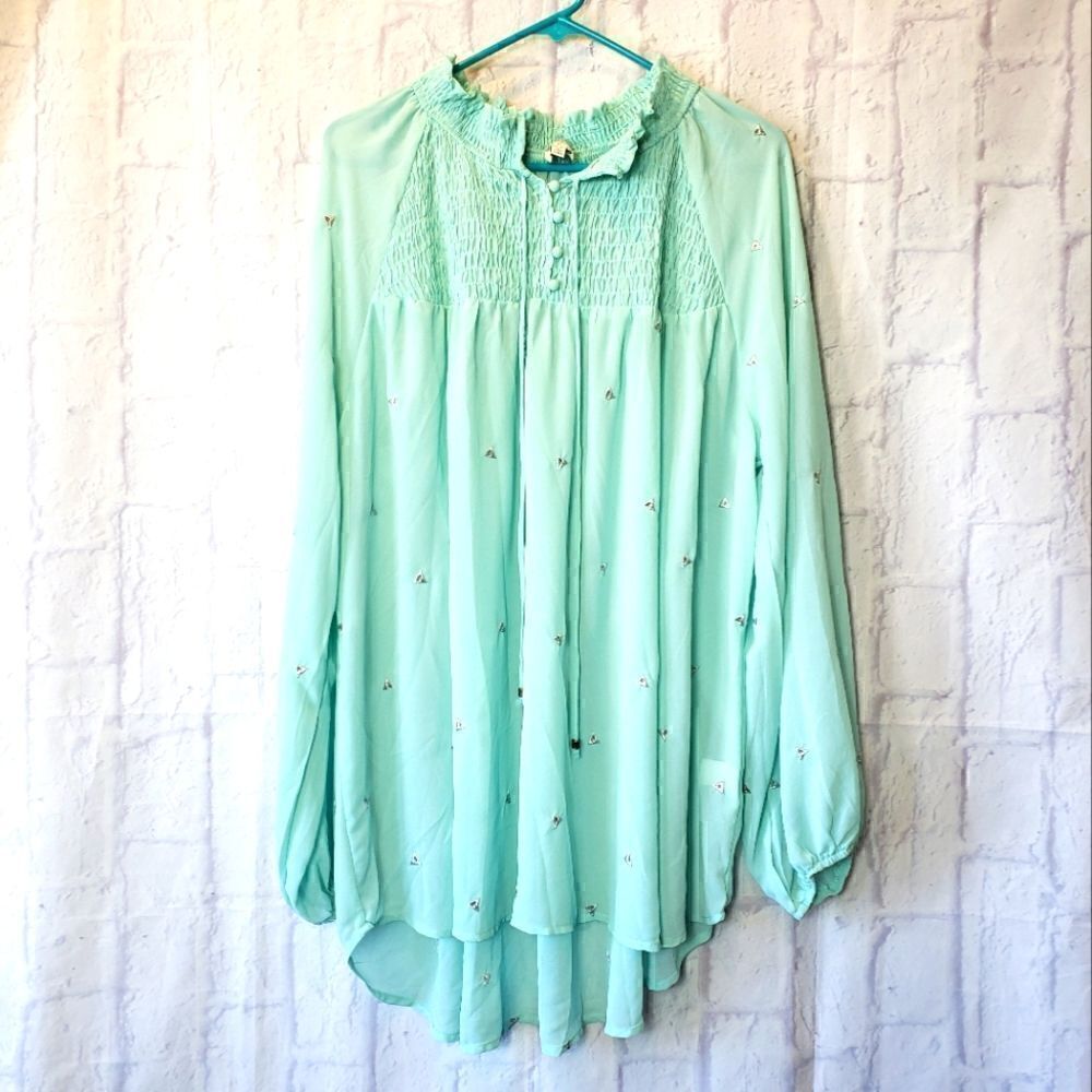 HAYDEN LOS ANGELES Sheer Flowy Blouse